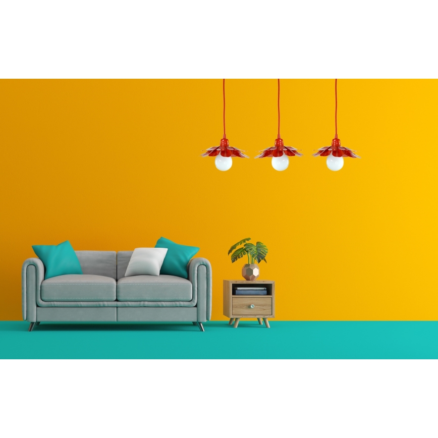 Bohemia-Design - Lampadario a sospensione con cavo 1xE27/60W/230V rosso