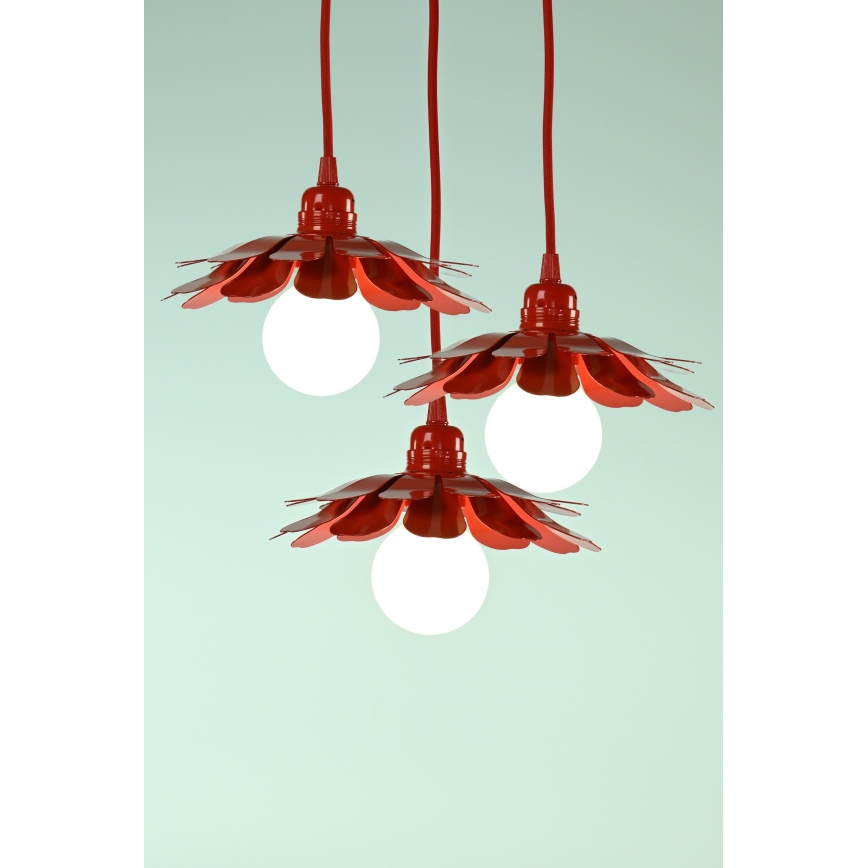 Bohemia-Design - Lampadario a sospensione con cavo 1xE27/60W/230V rosso