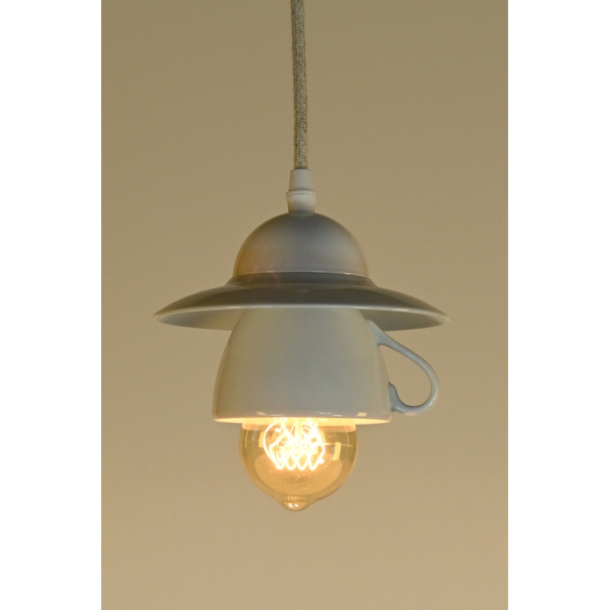 Bohemia-Design - Lampadario sospeso in porcellana con cavo 1xE27/60W/230V
