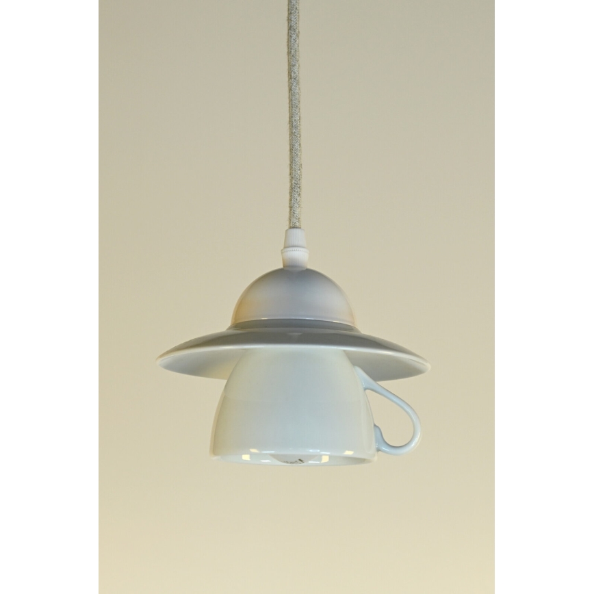 Bohemia-Design - Lampadario sospeso in porcellana con cavo 1xE27/60W/230V