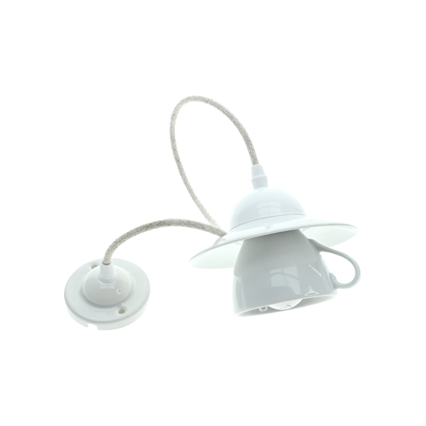 Bohemia-Design - Lampadario sospeso in porcellana con cavo 1xE27/60W/230V