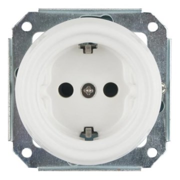 Bohemia-Design - Presa a parete retrò in porcellana SCHUKO 250V/16A senza cornice, bianca