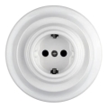 Bohemia-Design - Presa da parete in porcellana in stile retrò con cornice SCHUKO 250V/16A bianca