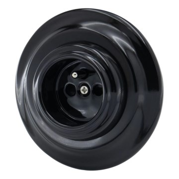 Bohemia-Design - Presa domestica retrò in porcellana con cornice 250V/16A nera