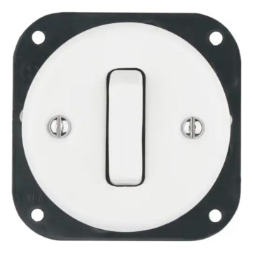 Bohemia-Design - Pulsante retrò in porcellana per campanello, singolo, senza cornice, bianco