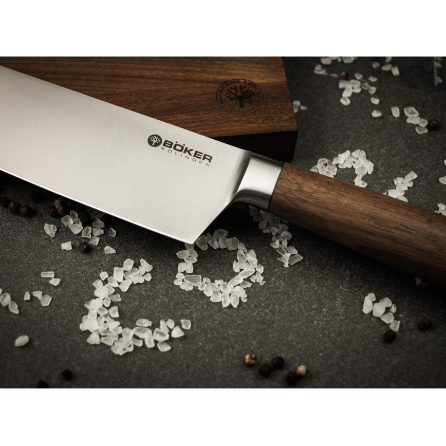 Böker - Coltello da cucina CORE 16 cm, impugnatura in noce