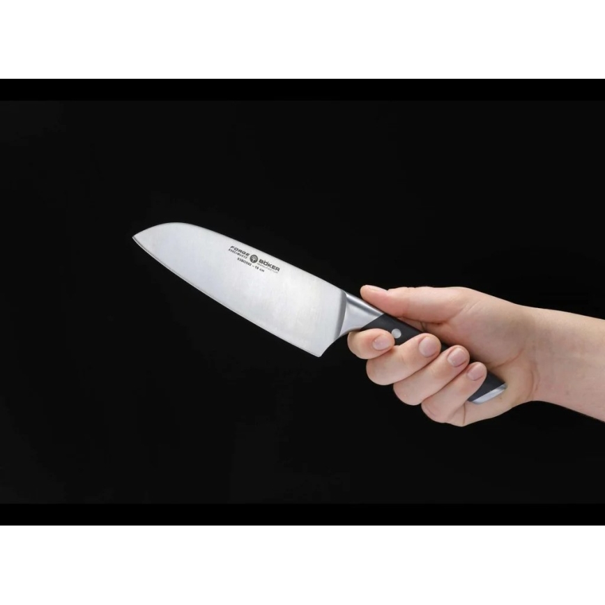 Böker - Coltello da cucina Santoku FORGE 16 cm nero