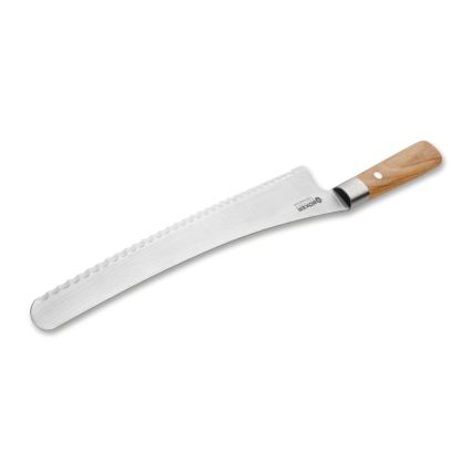 Böker - Coltello da pane in damasco DAMAST OLIVE 23,5 cm legno d'ulivo