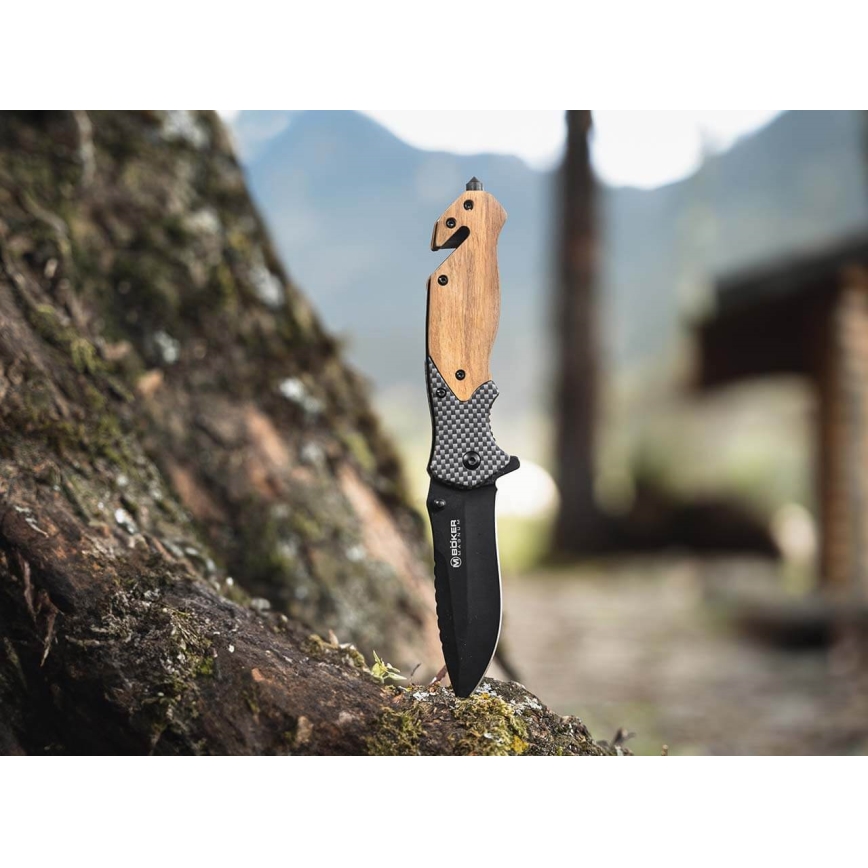 Böker - Coltello tascabile Magnum Blomkvist Olive 20,5 cm legno d'oliva