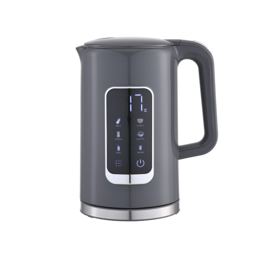 Bollitore con display LCD 1,7 l 2200W/230V grigio + tazza da viaggio 450 ml
