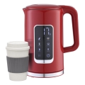Bollitore con display LCD 1,7 l 2200W/230V rosso + tazza da viaggio 450 ml