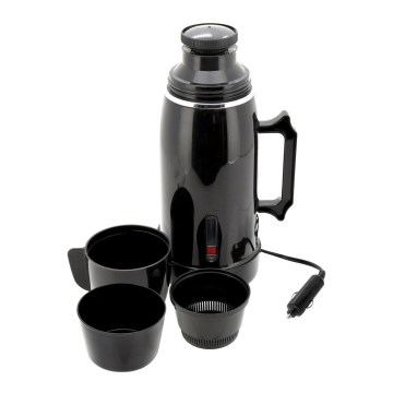 Bollitore da viaggio/borraccia termica 1 l 150W/12V nero