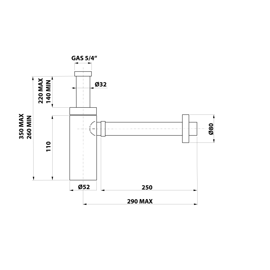 Bonomini - Sifone per lavabo KING cromo lucido