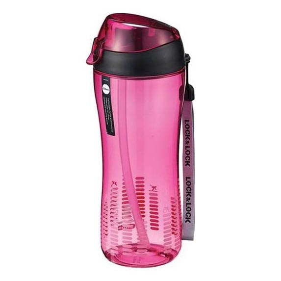 Bottiglia sportiva con cannuccia 550 mm rosa