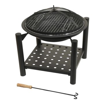 Braciere portatile a legna con griglia da 48 cm