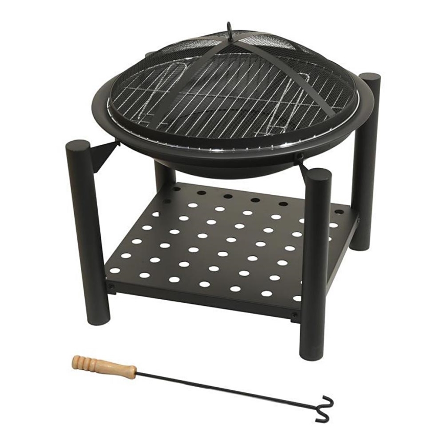Braciere portatile a legna con griglia da 48 cm