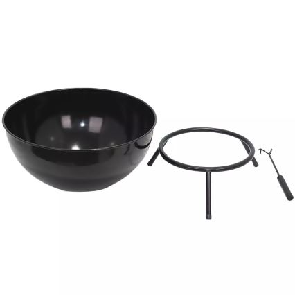 Braciere portatile per legna 57x30 cm nero