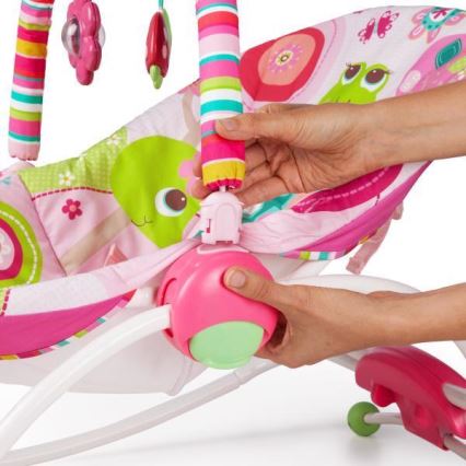 Bright Starts - Altalena vibrante per bambini RASPBERRY GARDEN