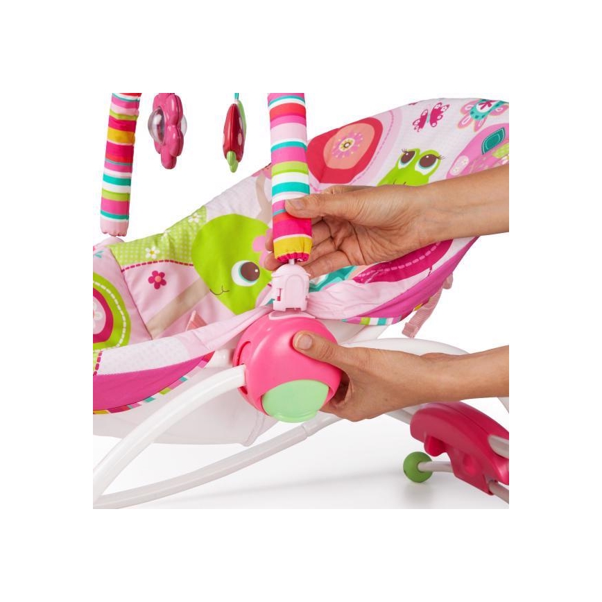 Bright Starts - Altalena vibrante per bambini RASPBERRY GARDEN