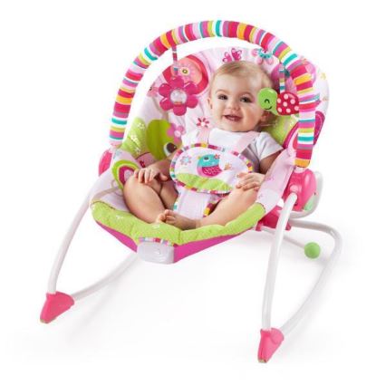 Bright Starts - Altalena vibrante per bambini RASPBERRY GARDEN