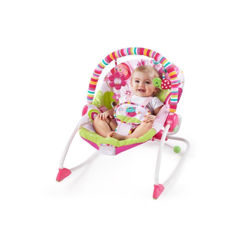 Bright Starts - Altalena vibrante per bambini RASPBERRY GARDEN