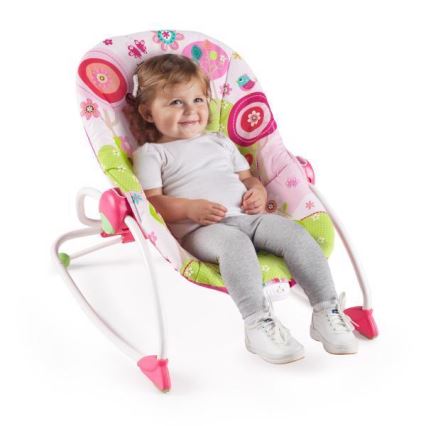 Bright Starts - Altalena vibrante per bambini RASPBERRY GARDEN