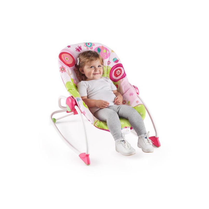 Bright Starts - Altalena vibrante per bambini RASPBERRY GARDEN