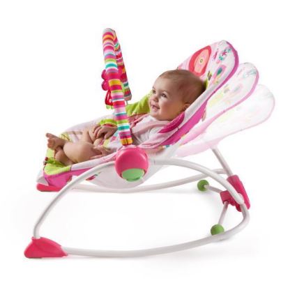 Bright Starts - Altalena vibrante per bambini RASPBERRY GARDEN
