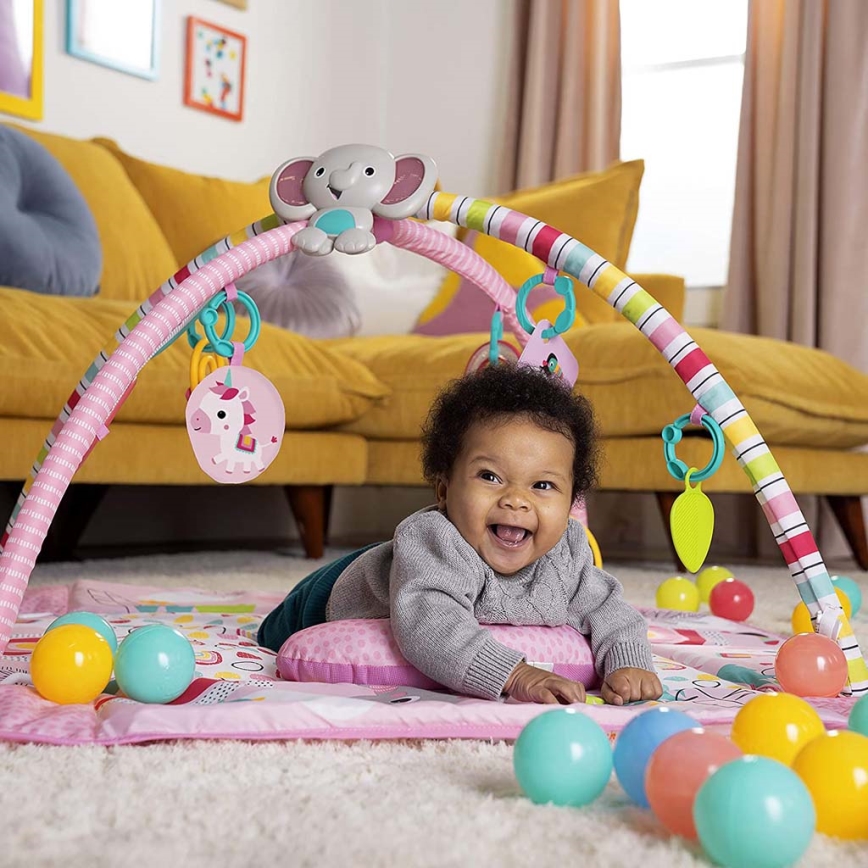 Bright Starts - Coperta per bambini per giocare 5in1 YOUR WAY BALL PLAY 3xAA rosa