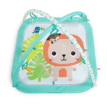 Bright Starts - Coperta per bambini per giocare SAFARI turchese