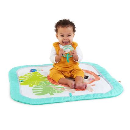 Bright Starts - Coperta per bambini per giocare SAFARI turchese