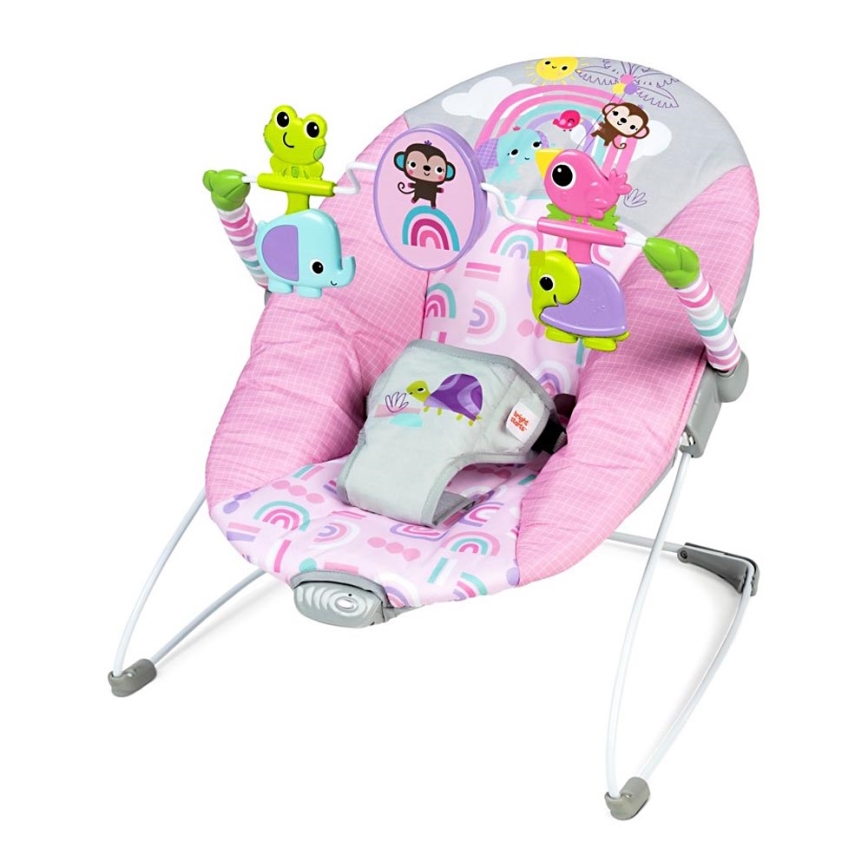 Bright Starts - Dondolo vibrante per bambini PINK PARADISE 1xLR14