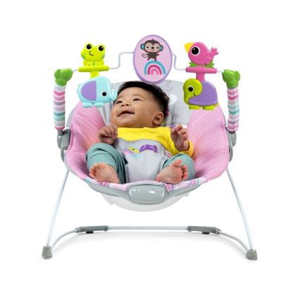 Bright Starts - Dondolo vibrante per bambini PINK PARADISE 1xLR14