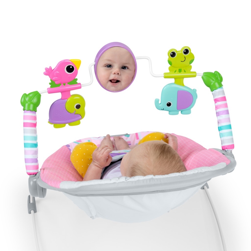 Bright Starts - Dondolo vibrante per bambini PINK PARADISE 1xLR14