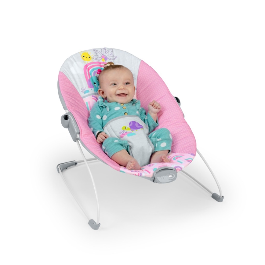Bright Starts - Dondolo vibrante per bambini PINK PARADISE 1xLR14