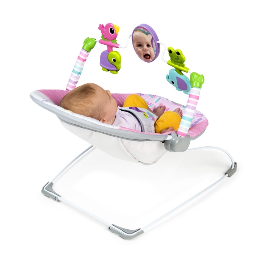 Bright Starts - Dondolo vibrante per bambini PINK PARADISE 1xLR14