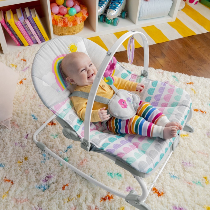 Bright Starts - Dondolo vibrante per bambini ROSY RAINBOW 1xLR14