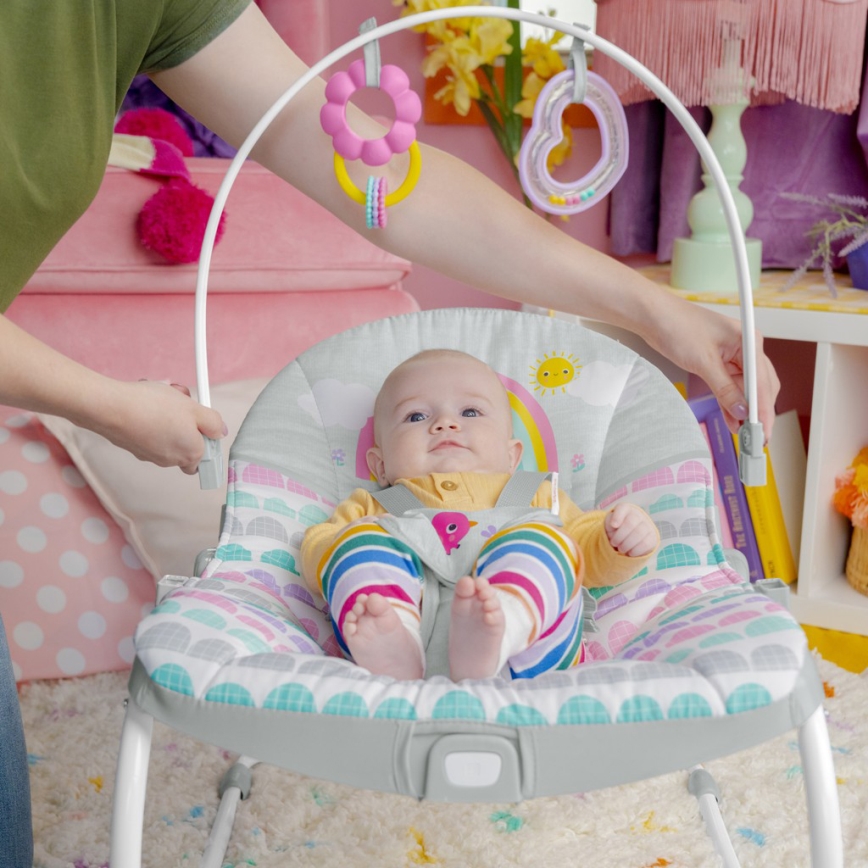 Bright Starts - Dondolo vibrante per bambini ROSY RAINBOW 1xLR14