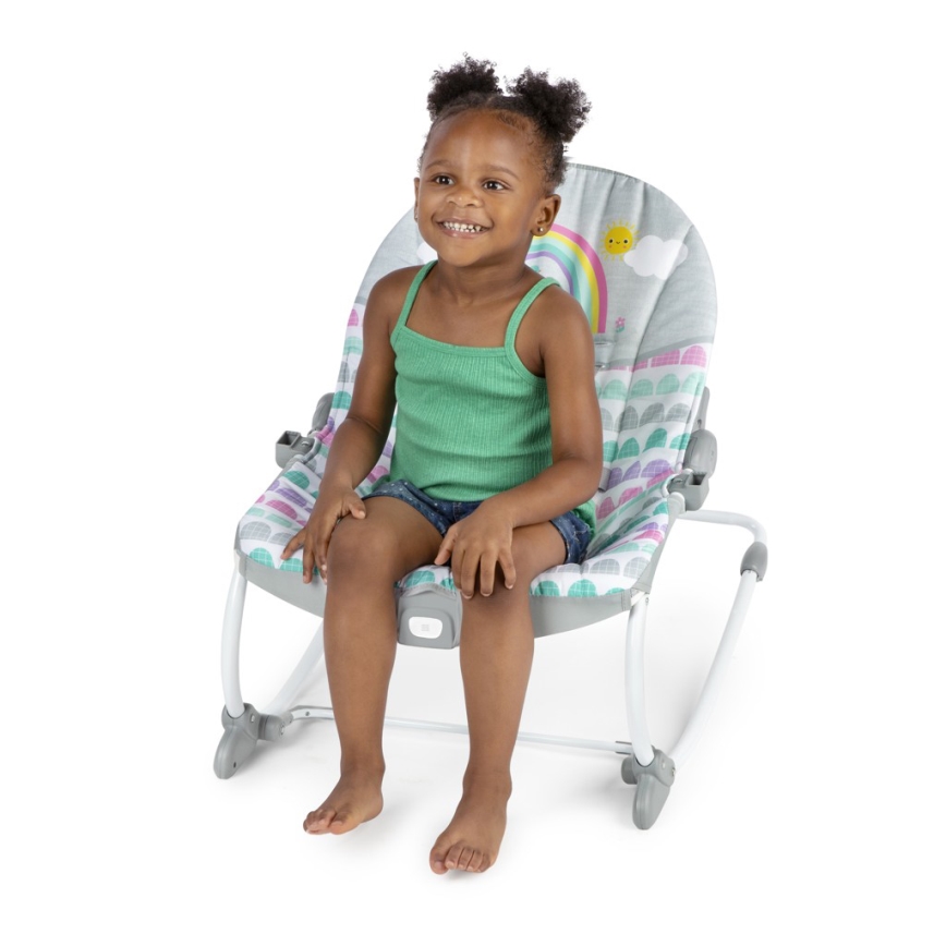 Bright Starts - Dondolo vibrante per bambini ROSY RAINBOW 1xLR14