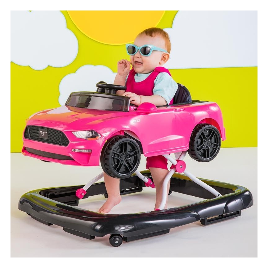 Bright Starts - Girello 3 in 1 per bambini FORD MUSTANG rosa