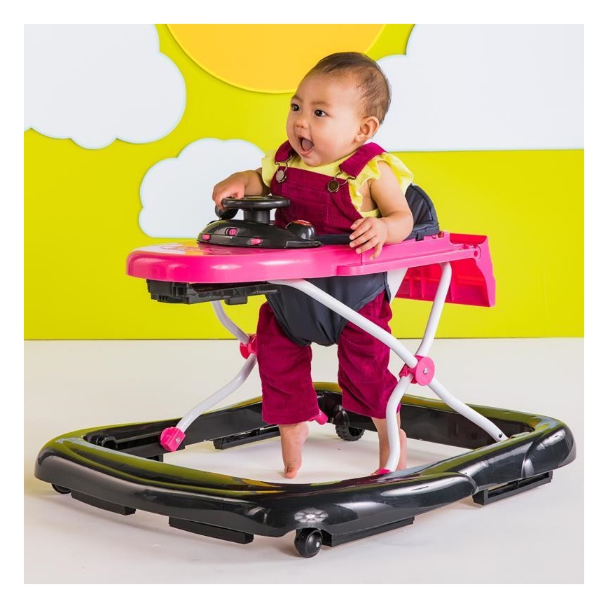 Bright Starts - Girello 3 in 1 per bambini FORD MUSTANG rosa