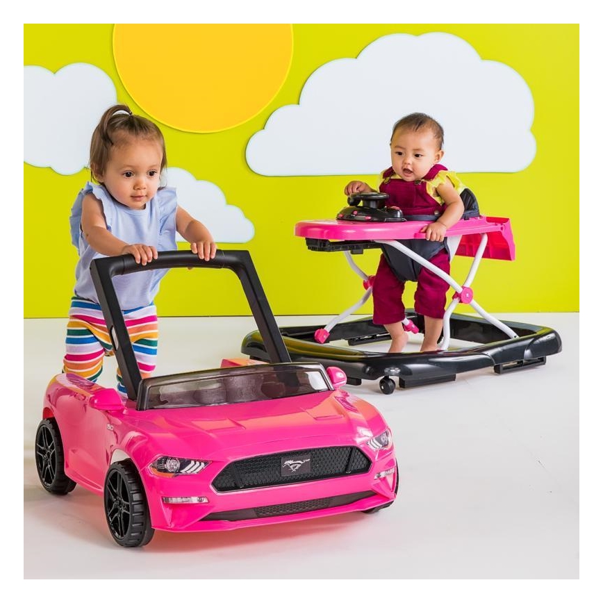 Bright Starts - Girello 3 in 1 per bambini FORD MUSTANG rosa