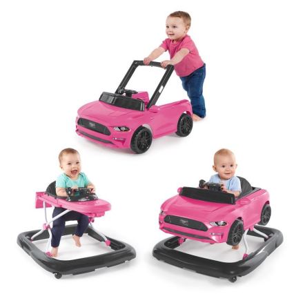 Bright Starts - Girello 3 in 1 per bambini FORD MUSTANG rosa
