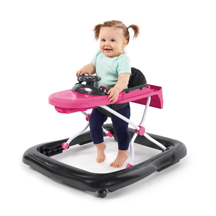 Bright Starts - Girello 3 in 1 per bambini FORD MUSTANG rosa