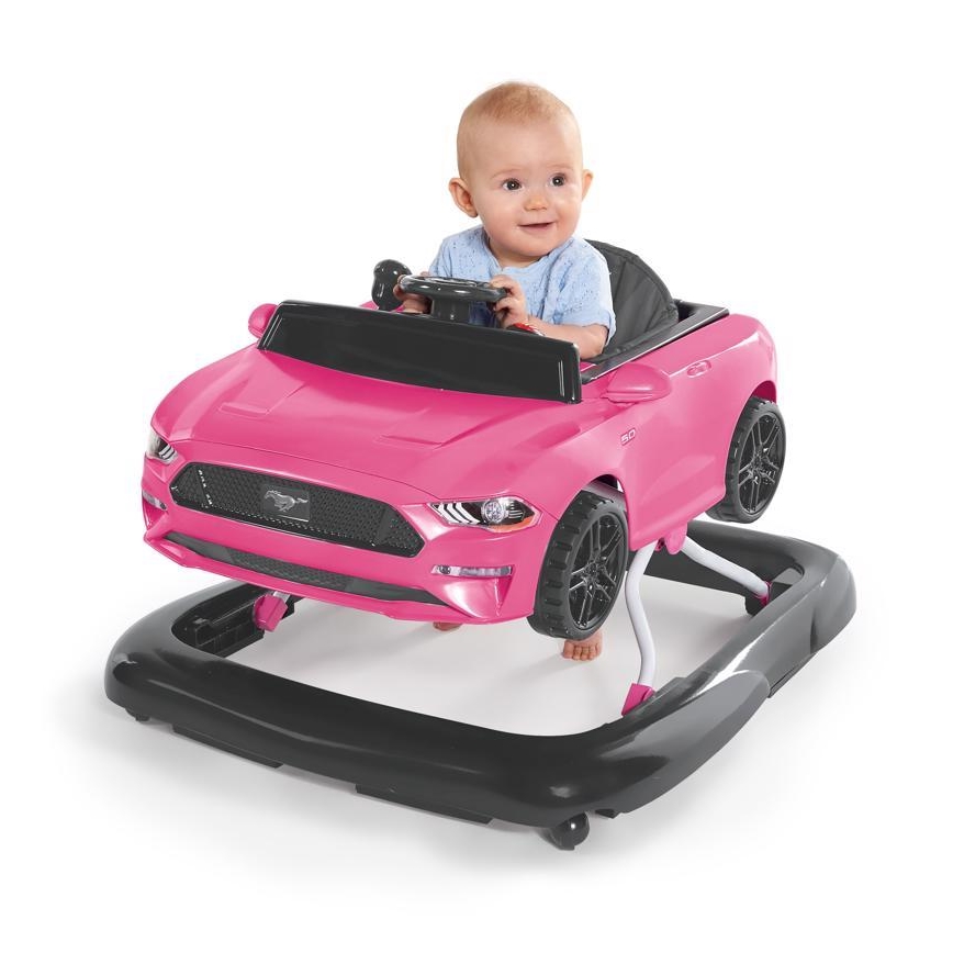 Bright Starts - Girello 3 in 1 per bambini FORD MUSTANG rosa