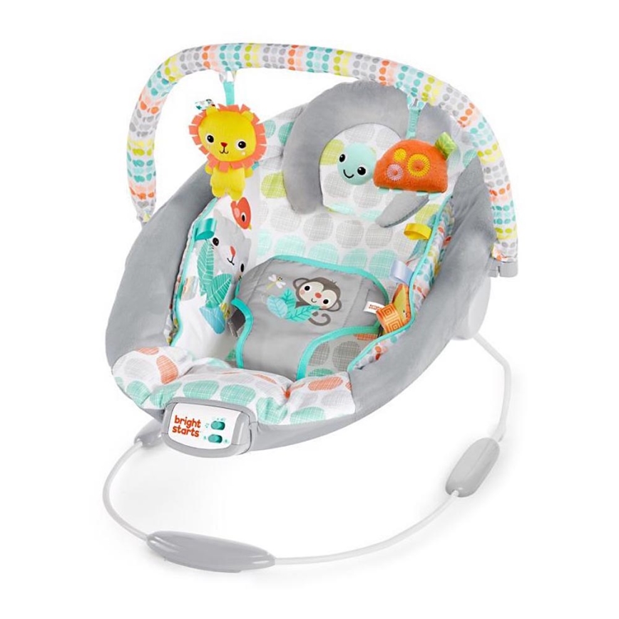 Bright Starts - Lettino vibrante per bambini con melodia WHIMSICAL WILD 3xLR14