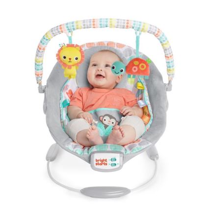 Bright Starts - Lettino vibrante per bambini con melodia WHIMSICAL WILD 3xLR14