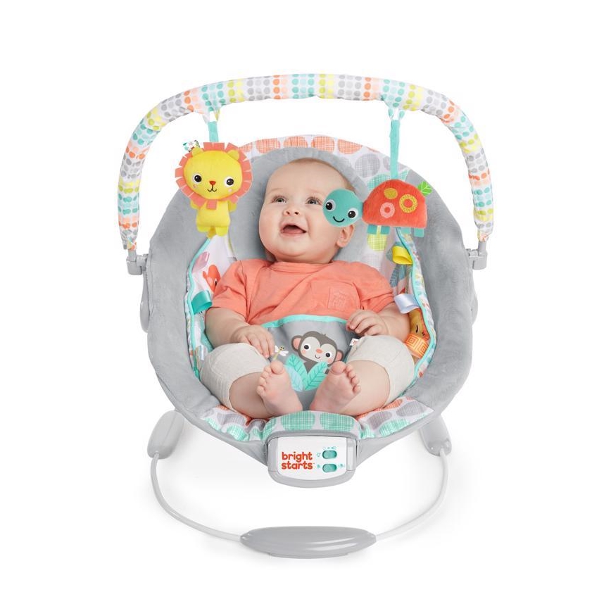 Bright Starts - Lettino vibrante per bambini con melodia WHIMSICAL WILD 3xLR14