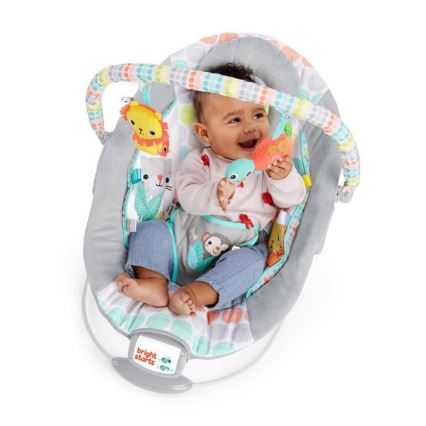 Bright Starts - Lettino vibrante per bambini con melodia WHIMSICAL WILD 3xLR14