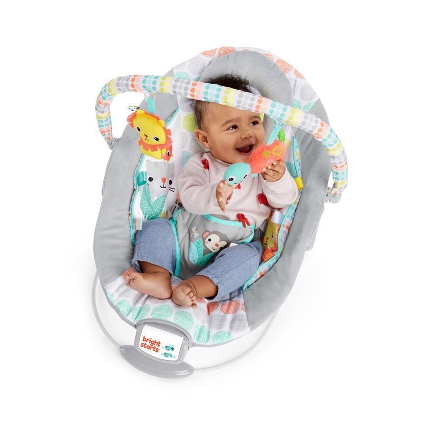 Bright Starts - Lettino vibrante per bambini con melodia WHIMSICAL WILD 3xLR14